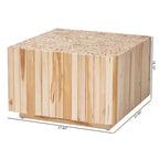 Table basse en bois de teck Augusta bali & pari avec billes de bois recyclées uniques Naturel