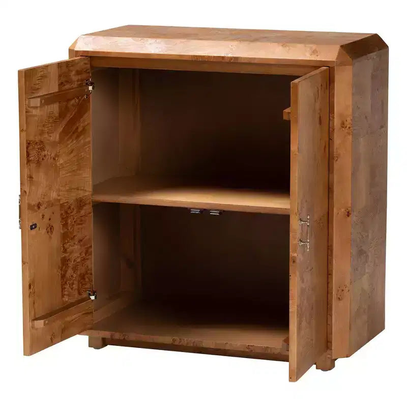 bali & pari Valora Wood 2 Door Console Cabinet Mappa Burl