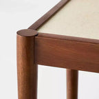 Console en lin naturel avec étagère marron acajou - Threshold™ conçue avec Studio McGee