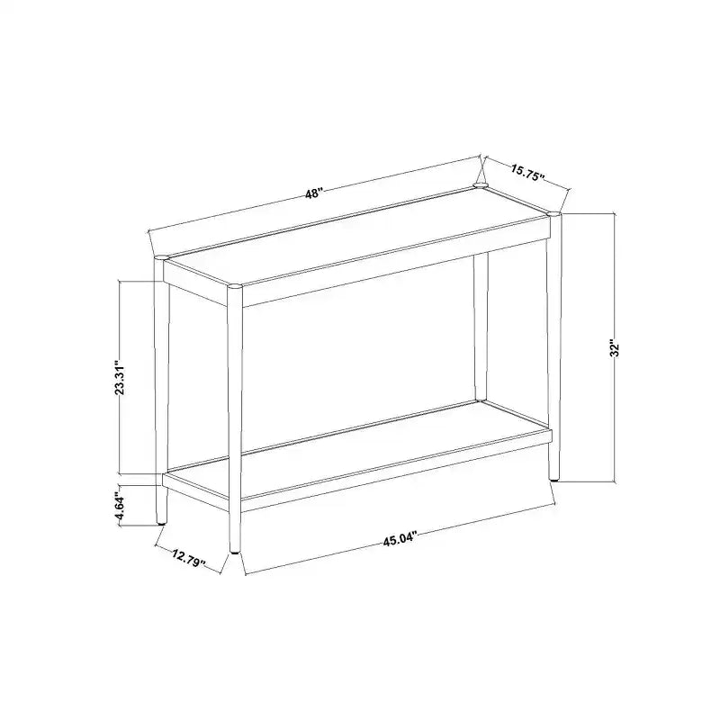 Console en lin naturel avec étagère marron acajou - Threshold™ conçue avec Studio McGee