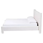 Baxton Studio King Size Laria Teddy Bear Fabric Platform Bed White