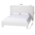 Lit plateforme King Size Baxton Studio Laria en tissu peluche blanc