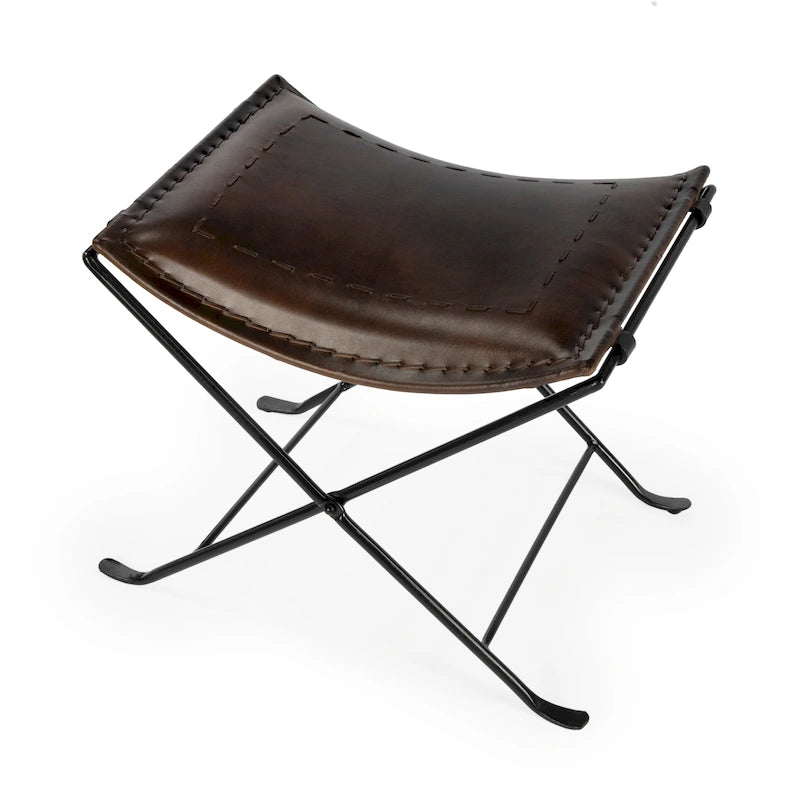 Tabouret de coiffeuse en fer et cuir faits à la main, style ferme, 4 couleurs, 49,5 cm L