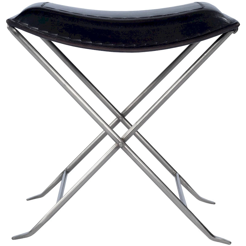 Tabouret de coiffeuse en fer et cuir faits à la main, style ferme, 4 couleurs, 49,5 cm L