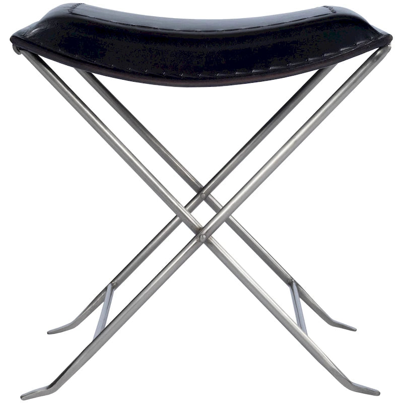 Tabouret de coiffeuse en fer et cuir faits à la main, style ferme, 4 couleurs, 49,5 cm L