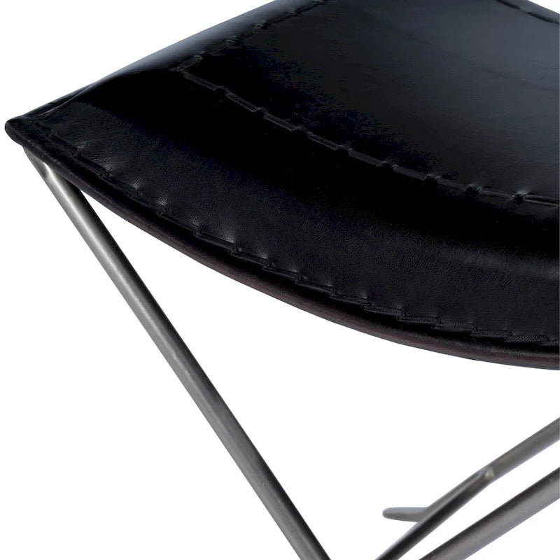 Tabouret de coiffeuse en fer et cuir faits à la main, style ferme, 4 couleurs, 49,5 cm L