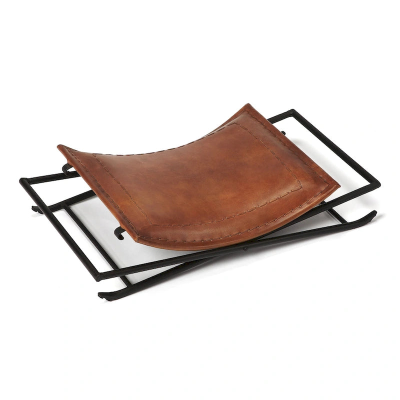 Tabouret de coiffeuse en fer et cuir faits à la main, style ferme, 4 couleurs, 49,5 cm L