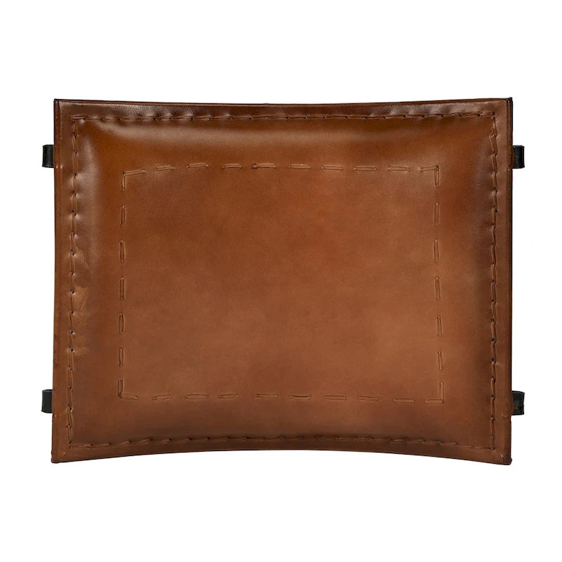Tabouret de coiffeuse en fer et cuir faits à la main, style ferme, 4 couleurs, 49,5 cm L