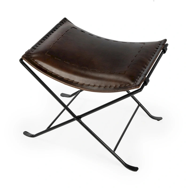 Tabouret de coiffeuse en fer et cuir faits à la main, style ferme, 4 couleurs, 49,5 cm L