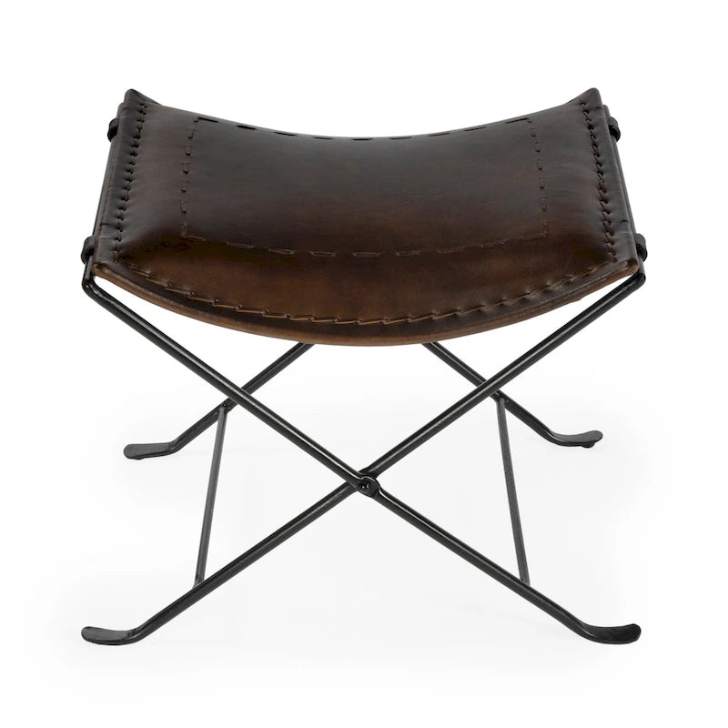 Tabouret de coiffeuse en fer et cuir faits à la main, style ferme, 4 couleurs, 49,5 cm L