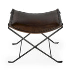 Tabouret de coiffeuse en fer et cuir faits à la main, style ferme, 4 couleurs, 49,5 cm L