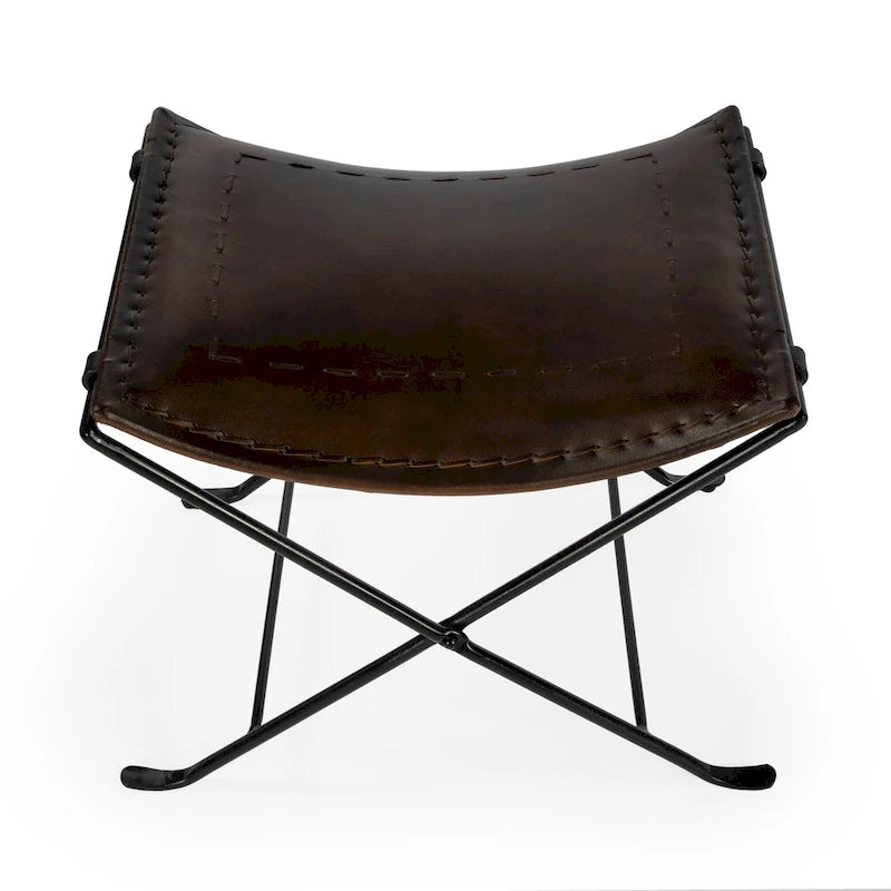 Tabouret de coiffeuse en fer et cuir faits à la main, style ferme, 4 couleurs, 49,5 cm L