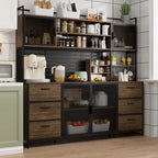 Meuble de Rangement de Cuisine avec Placard et Support à Micro-ondes 70.9W
