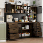 Meuble de Rangement de Cuisine avec Placard et Support à Micro-ondes 70.9W