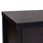 Flash Furniture Wells Modern Kitchen and Dining Room Buffet Sideboard Storage Cabinet, Engineered Wood with 3 Tempered Glass Doors and 3 Drawers