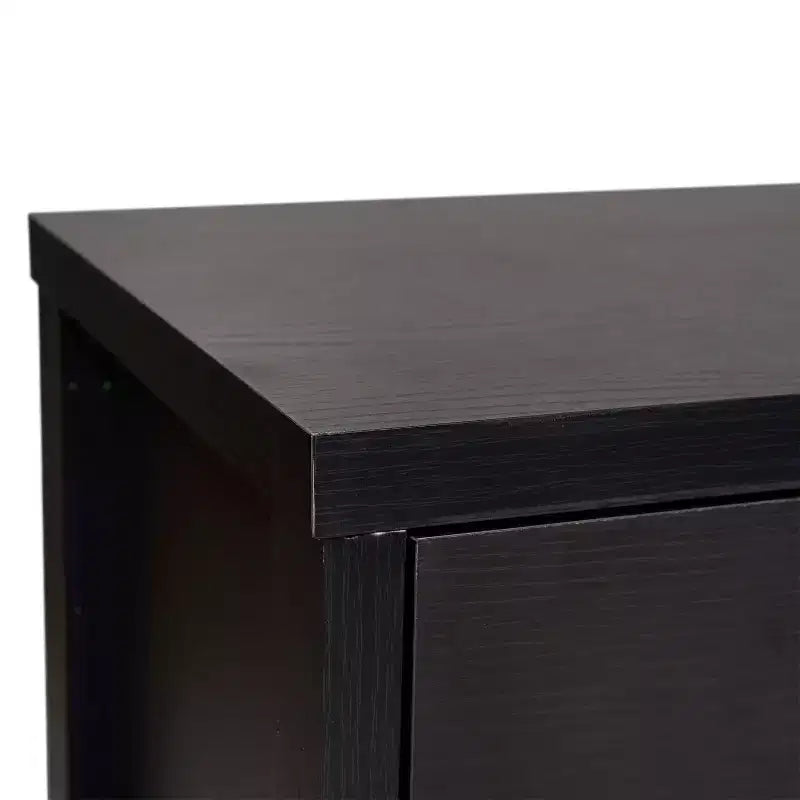 Flash Furniture Wells Modern Kitchen and Dining Room Buffet Sideboard Storage Cabinet, Engineered Wood with 3 Tempered Glass Doors and 3 Drawers