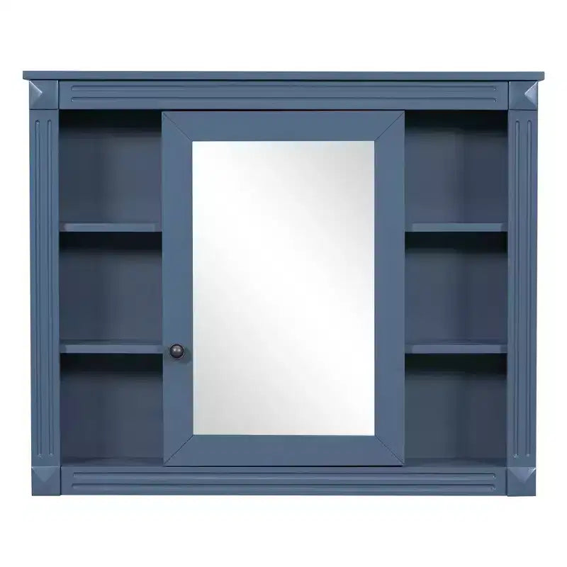 Armoire de toilette murale avec miroir, meuble de rangement de salle de bain, armoire murale de salle de bain avec 6 étagères ouvertes pour la salle de bain