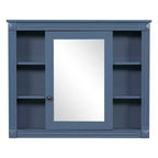 Armoire de toilette murale avec miroir, meuble de rangement de salle de bain, armoire murale de salle de bain avec 6 étagères ouvertes pour la salle de bain