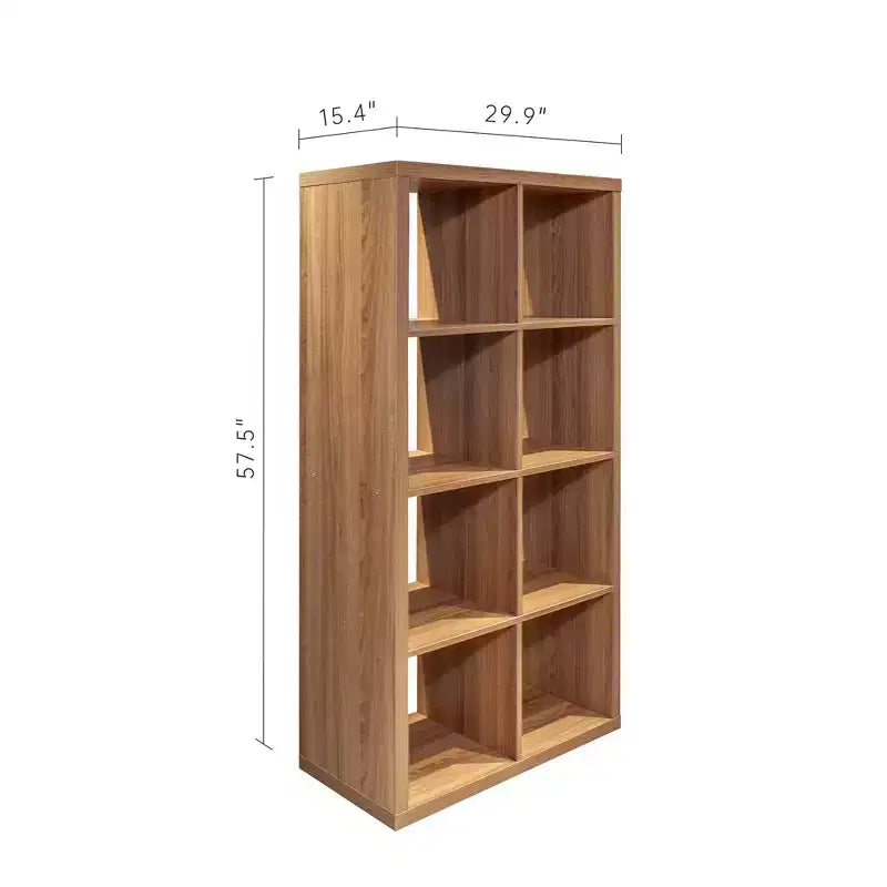 Meuble de rangement 8 casiers avec étagères arrière ouvertes, bibliothèque 2 X 4 casiers