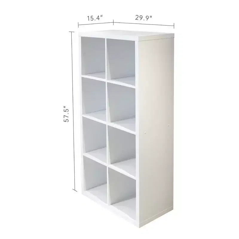 Meuble de rangement 8 casiers avec étagères arrière ouvertes, bibliothèque 2 X 4 casiers