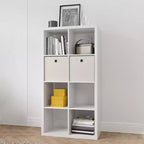 Meuble de rangement 8 casiers avec étagères arrière ouvertes, bibliothèque 2 X 4 casiers