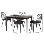 Ensemble de salle à manger 5 pièces Baxton Studio Sabelle moderne bohème en bois et rotin