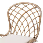 Ensemble de salle à manger 5 pièces Baxton Studio Sabelle moderne bohème en bois et rotin
