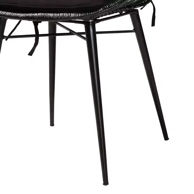 Ensemble de salle à manger 5 pièces Baxton Studio Sabelle moderne bohème en bois et rotin