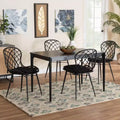Baxton Studio Sabelle Modern Bohemian Wood and Rattan 5-Piece Dining Set