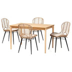 Baxton Studio Brenna Modern Bohemian Wood 5-Piece Dining Set