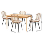 Baxton Studio Brenna Modern Bohemian Wood 5-Piece Dining Set