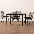 Baxton Studio Brenna Modern Bohemian Wood 5-Piece Dining Set