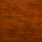 Banc de rangement rembourré Mid-Century Modern, fini Sienne foncé, coussin ivoire