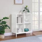 Bibliothèque de rangement 4 cubes de 29 po de largeur, conception industrielle en bois et métal, 15 lb par cube, 3 finitions