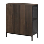 Bibliothèque de rangement 4 cubes de 29 po de largeur, conception industrielle en bois et métal, 15 lb par cube, 3 finitions