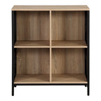 Bibliothèque de rangement 4 cubes de 29 po de largeur, conception industrielle en bois et métal, 15 lb par cube, 3 finitions
