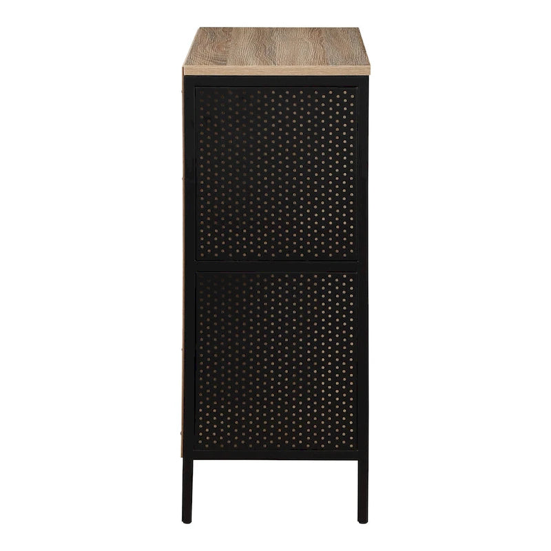 Bibliothèque de rangement 4 cubes de 29 po de largeur, conception industrielle en bois et métal, 15 lb par cube, 3 finitions