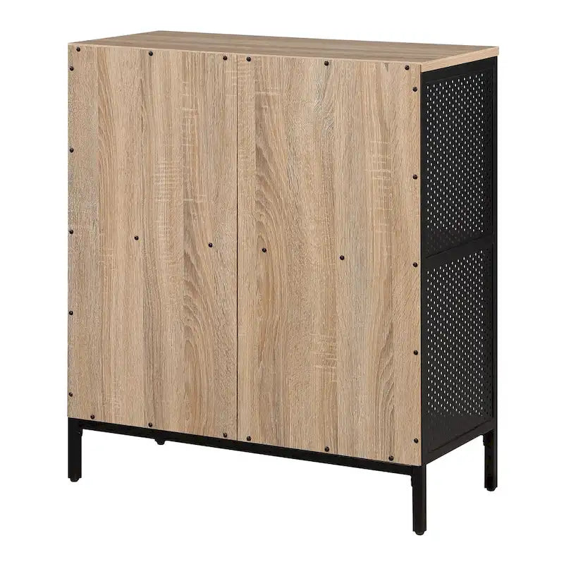 Bibliothèque de rangement 4 cubes de 29 po de largeur, conception industrielle en bois et métal, 15 lb par cube, 3 finitions