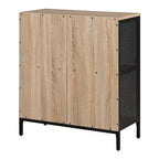 Bibliothèque de rangement 4 cubes de 29 po de largeur, conception industrielle en bois et métal, 15 lb par cube, 3 finitions