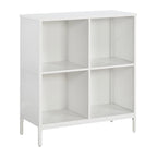 Bibliothèque de rangement 4 cubes de 29 po de largeur, conception industrielle en bois et métal, 15 lb par cube, 3 finitions