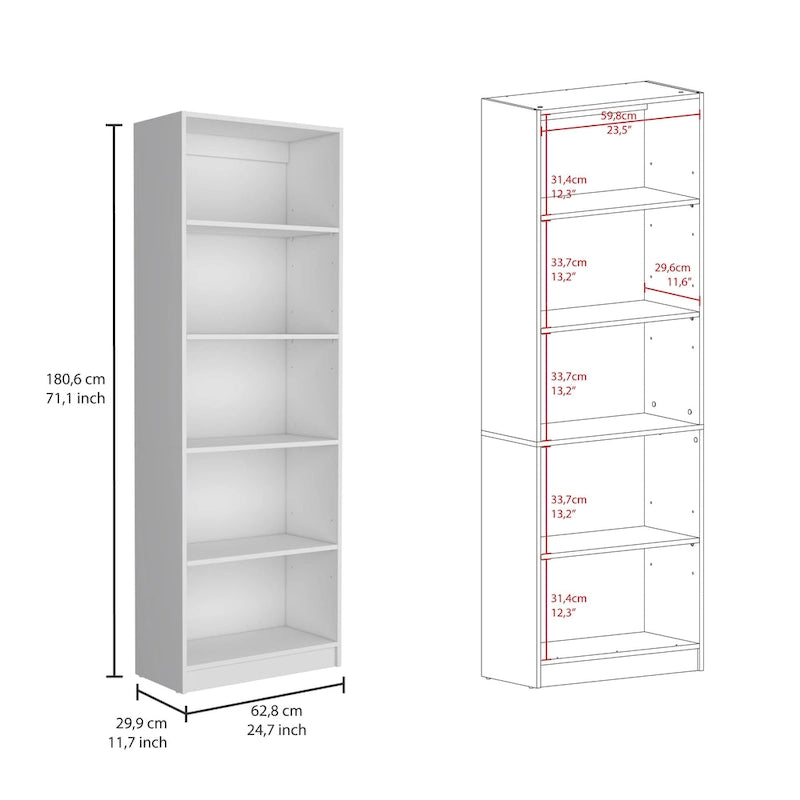 Lot de 2 bibliothèques larges Kenyon Tall à 5 étagères - S.O.