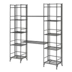 Étagère métallique pliable à 5 niveaux avec 2 tablettes extensibles, aucun outil requis, hauteur 51,5 po, 2 couleurs