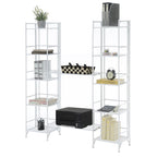 Étagère métallique pliable à 5 niveaux avec 2 tablettes extensibles, aucun outil requis, hauteur 51,5 po, 2 couleurs