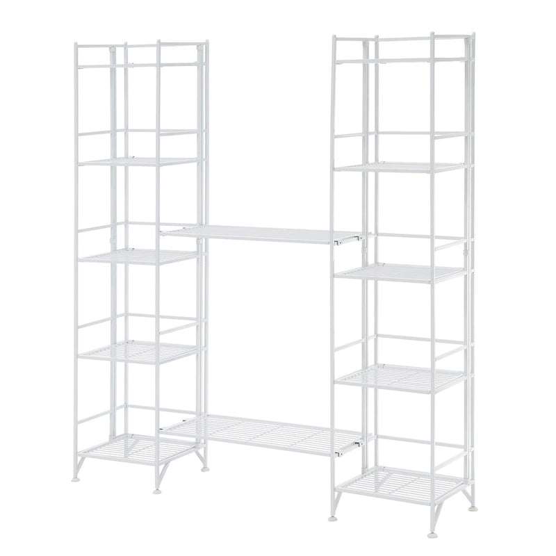 Étagère métallique pliable à 5 niveaux avec 2 tablettes extensibles, aucun outil requis, hauteur 51,5 po, 2 couleurs