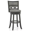 Costway 30.5 Upholstered Bar Stool Set of 1/2/4 with Wooden Frame Swivel Seat Footrest for Pub