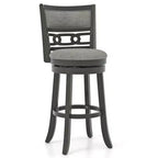 Costway 30.5 Upholstered Bar Stool Set of 1/2/4 with Wooden Frame Swivel Seat Footrest for Pub