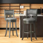 Costway Tabouret de Bar Rembourré 30.5 Lot de 1/2/4 avec Cadre en Bois, Siège Pivotant et Repose-Pieds pour Pub