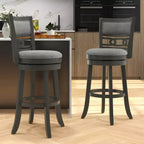 Costway Tabouret de Bar Rembourré 30.5 Lot de 1/2/4 avec Cadre en Bois, Siège Pivotant et Repose-Pieds pour Pub