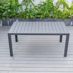 Table à dîner d'extérieur Leisuremod Chelsea en aluminium de 63 po