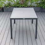 Table à dîner d'extérieur Leisuremod Chelsea en aluminium de 63 po